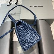 Balenciaga Hourglass Small Top Handle Dark Blue Crocodile 5935461 Size 23 cm - 4