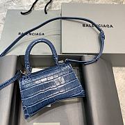 Balenciaga Hourglass XS Top Handle in Dark Blue Crocodile 5928331 Size 19 cm - 4