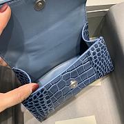 Balenciaga Hourglass XS Top Handle in Dark Blue Crocodile 5928331 Size 19 cm - 2