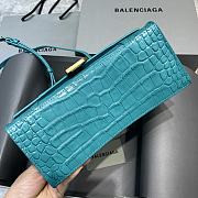 Balenciaga Hourglass Small Top Handle Tiffany Blue Crocodile 5935461 Size 23 cm - 3