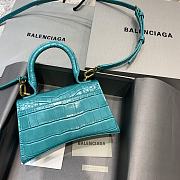 Balenciaga Hourglass XS Top Handle in Tiffany Blue Crocodile 5928331 Size 19 cm - 2