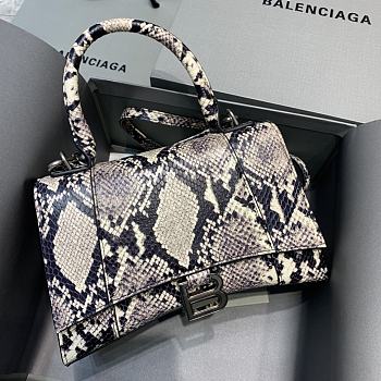 Balenciaga Hourglass Small Top Handle Bag Snake Pattern 5935461 Size 23 cm