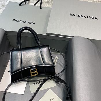 Balenciaga Hourglass Mini Top Handle Bag in Black 6373721 Size 11.5 cm