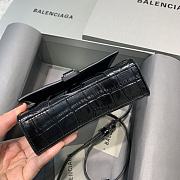 Balenciaga Hourglass Mini Top Handle Black Crocodile 6373721 Size 11.5 cm - 3