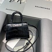 Balenciaga Hourglass Mini Top Handle Black Crocodile 6373721 Size 11.5 cm - 4