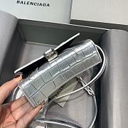 Balenciaga Hourglass Mini Top Handle Silver Crocodile 6373721 Size 11.5 cm - 3
