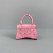 Balenciaga Hourglass Mini Top Handle Pink Crocodile 6373721 Size 11.5 cm - 3
