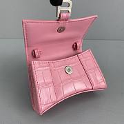 Balenciaga Hourglass Mini Top Handle Pink Crocodile 6373721 Size 11.5 cm - 6