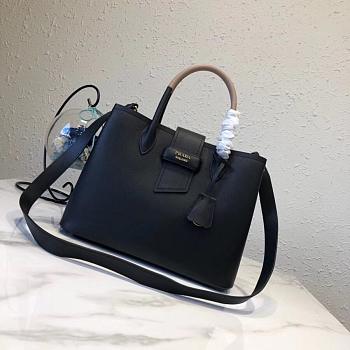 Prada Top Handle Tote Bag Black/Beige 1BG148 Size 33 × 24 × 14.5 cm