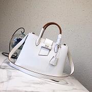 Prada Top Handle Tote Bag White/Brown 1BG148 Size 33 × 24 × 14.5 cm - 1