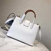 Prada Top Handle Tote Bag White/Brown 1BG148 Size 33 × 24 × 14.5 cm - 5