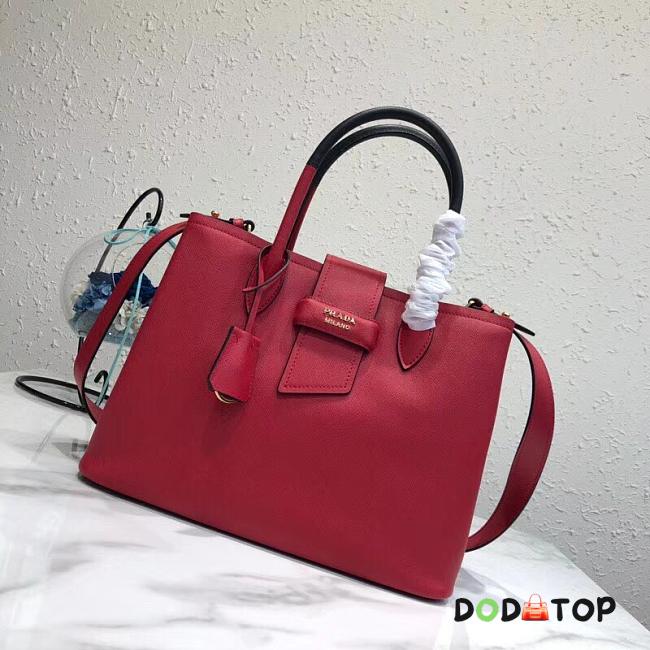 Prada Top Handle Tote Bag Red/Black 1BG148 Size 33 × 24 × 14.5 cm - 1