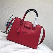 Prada Top Handle Tote Bag Red/Black 1BG148 Size 33 × 24 × 14.5 cm - 1