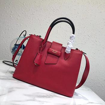 Prada Top Handle Tote Bag Red/Black 1BG148 Size 33 × 24 × 14.5 cm