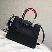 Prada Top Handle Tote Bag Black/Red 1BG148 Size 33 × 24 × 14.5 cm - 1