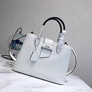 Prada Top Handle Tote Bag White/Black 1BG148 Size 33 × 24 × 14.5 cm - 1