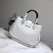 Prada Top Handle Tote Bag White/Black 1BG148 Size 33 × 24 × 14.5 cm - 3