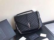 YSL Large College Tote Silver Metal Black Leather 392738 32 x 21 x 8 cm - 6