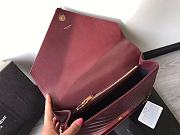 YSL Large College Tote Gold Metal Burgundy Leather 392738 32 x 21 x 8 cm - 6
