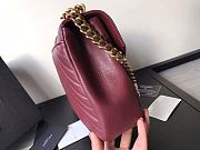YSL Large College Tote Gold Metal Burgundy Leather 392738 32 x 21 x 8 cm - 5