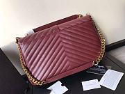 YSL Large College Tote Gold Metal Burgundy Leather 392738 32 x 21 x 8 cm - 2