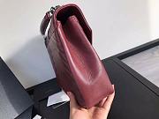 YSL Large College Tote Silver Metal Burgundy Leather 392738 32 x 21 x 8 cm - 3