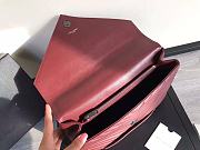 YSL Large College Tote Silver Metal Burgundy Leather 392738 32 x 21 x 8 cm - 4