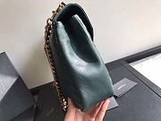 YSL Large College Tote Gold Metal Green Leather 392738 32 x 21 x 8 cm - 2