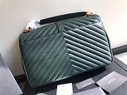 YSL Large College Tote Gold Metal Green Leather 392738 32 x 21 x 8 cm - 5