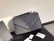 YSL Large College Tote Silver Metal Gray Leather 392738 32 x 21 x 8 cm - 4