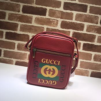 Gucci Print Shoulder Bag Leather Red 523591 Size 21 x 25.5 x 8 cm