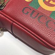 Gucci Print Shoulder Bag Leather Red 523591 Size 21 x 25.5 x 8 cm - 6