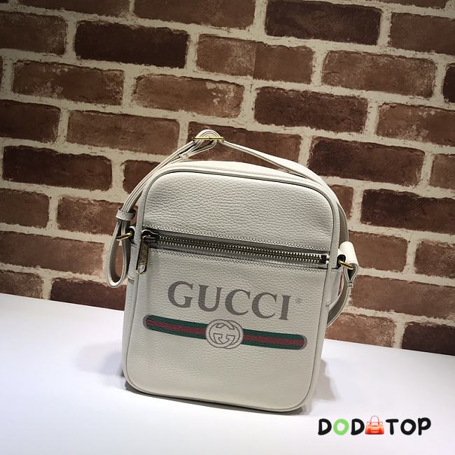 Gucci Print Shoulder Bag Leather White 523591 Size 21 x 25.5 x 8 cm - 1