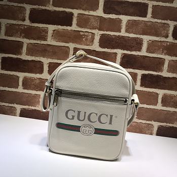Gucci Print Shoulder Bag Leather White 523591 Size 21 x 25.5 x 8 cm