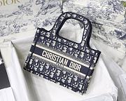 Dior Mini Book Tote Blue Oblique Embroidery S5475 Size 23 x 17 x 7 cm - 1