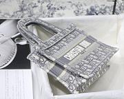 Dior Mini Book Tote Gray Oblique Embroidery S5475 Size 23 x 17 x 7 cm - 6