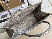 Dior Small Book Tote Gray Toile De Jouy Embroidery M1296 Size 36.5 x 28 x 14 cm - 2