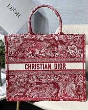 Dior Book Tote Red Toile De Jouy Embroidery M1286 Size 41.5 x 32 x 15 cm - 1