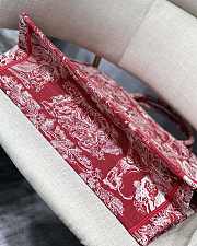 Dior Book Tote Red Toile De Jouy Embroidery M1286 Size 41.5 x 32 x 15 cm - 5