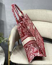 Dior Book Tote Red Toile De Jouy Embroidery M1286 Size 41.5 x 32 x 15 cm - 3