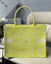 Dior Small Book Tote Lime Toile De Jouy M1296 Size 36.5 x 28 x 14 cm - 1