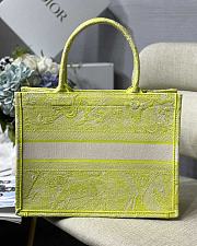 Dior Small Book Tote Lime Toile De Jouy M1296 Size 36.5 x 28 x 14 cm - 4