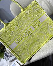 Dior Small Book Tote Lime Toile De Jouy M1296 Size 36.5 x 28 x 14 cm - 3
