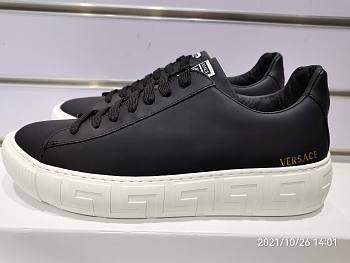 Versace La Greca Lace-Up Sneakers Black
