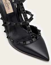 Valentino Rockstud Smooth Leather Ankle Strap Pump Black Studs 100 mm - 6
