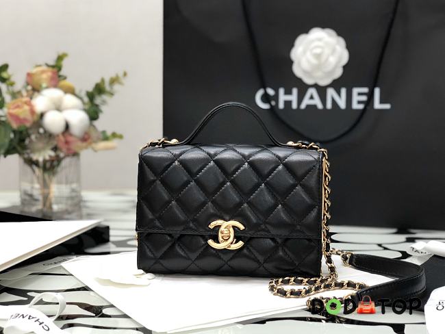 Chanel Mini Flap Bag With Handle Black AS2796 Size 12.5 × 17.5 × 5.5 cm - 1
