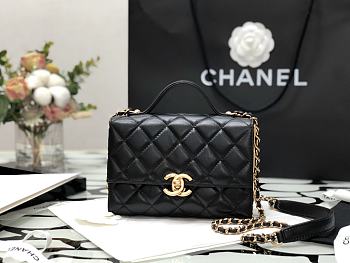 Chanel Mini Flap Bag With Handle Black AS2796 Size 12.5 × 17.5 × 5.5 cm