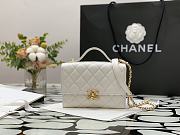 Chanel Mini Flap Bag With Handle White AS2796 Size 12.5 × 17.5 × 5.5 cm - 1