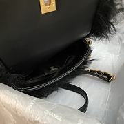 Chanel Mini Flap Bag Shearling Lambskin Black AS2885 Size 15 × 11 × 4.5 cm - 6