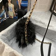 Chanel Mini Flap Bag Shearling Lambskin Black AS2885 Size 15 × 11 × 4.5 cm - 3